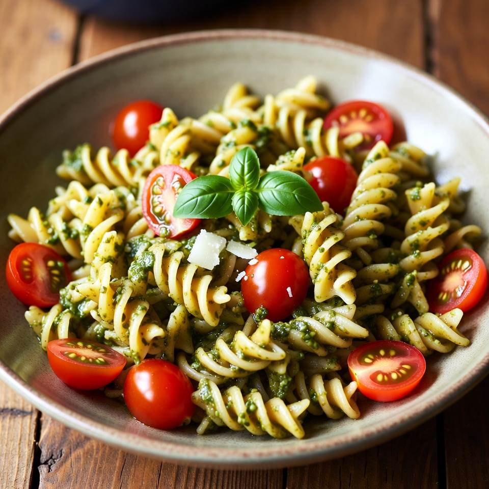 makaron z pesto i pomidorami makaron z pesto i pomidorami